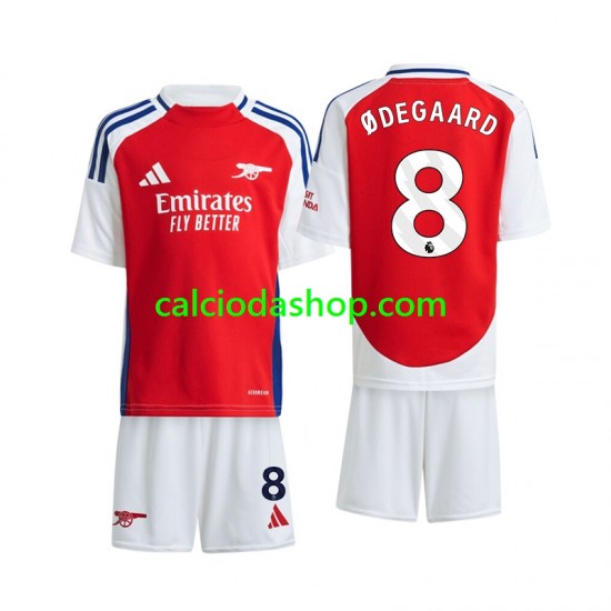 Maglia Arsenal Odegaard 8 Gara Home Completo Bambino 2-13 Anni 2024-2025 MC