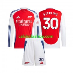 Maglia Arsenal Raheem Sterling 30 Gara Home Completo Bambino 2-13 Anni 2024-2025 ML