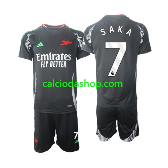 Maglia Arsenal Saka 7 Gara Away Completo Bambino 2-13 Anni 2024-2025 MC