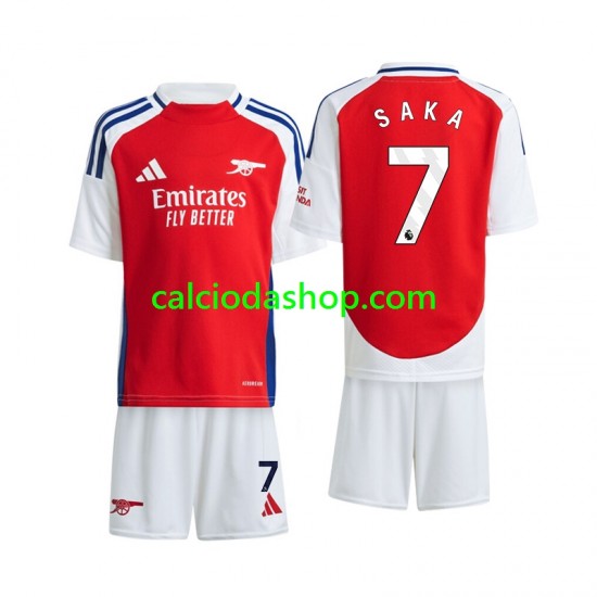 Maglia Arsenal Saka 7 Gara Home Completo Bambino 2-13 Anni 2024-2025 MC