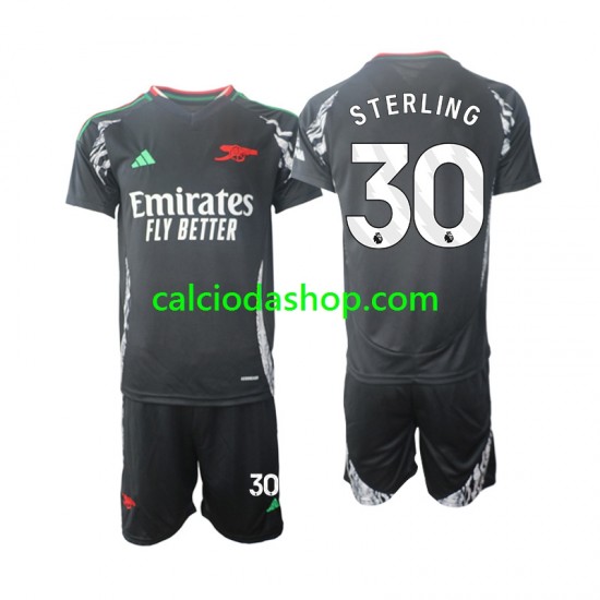 Maglia Arsenal Sterling 30 Gara Away Completo Bambino 2-13 Anni 2024-2025 MC