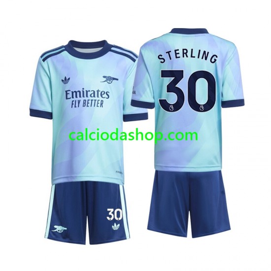 Maglia Arsenal Sterling 30 Gara Terza Completo Bambino 2-13 Anni 2024-2025 MC