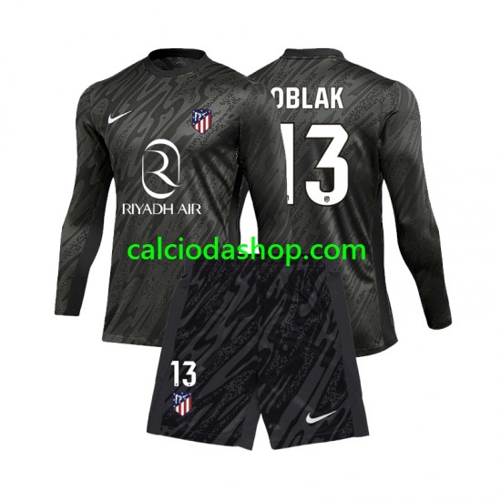 Maglia Portiere Atlético Madrid Jan Oblak 13 Gara Home Completo Bambino 2-13 Anni 2024-2025 ML