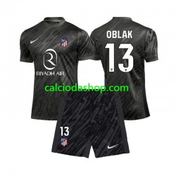 Maglia Portiere Atlético Madrid Jan Oblak 13 Gara Home Completo Bambino 2-13 Anni 2024-2025 MC