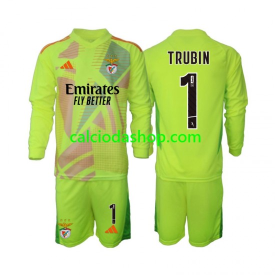 Maglia Portiere Benfica Anatolij Trubin 1 Gara Home Completo Bambino 2-13 Anni 2024-2025 ML