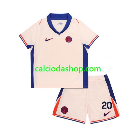 Maglia Chelsea Cole Palmer 20 Gara Away Completo Bambino 2-13 Anni 2024-2025 MC