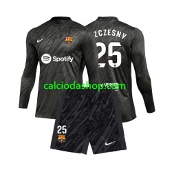 Maglia Portiere FC Barcelona Wojciech Szczesny 25 Gara Away Completo Bambino 2-13 Anni 2024-2025 ML