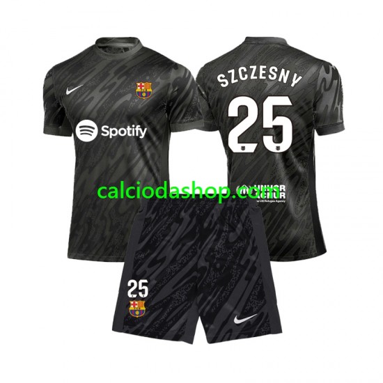 Maglia Portiere FC Barcelona Wojciech Szczesny 25 Gara Away Completo Bambino 2-13 Anni 2024-2025 MC