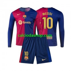 Maglia FC Barcelona Lionel Messi 10 Gara Home Completo Bambino 2-13 Anni 2024-2025 ML