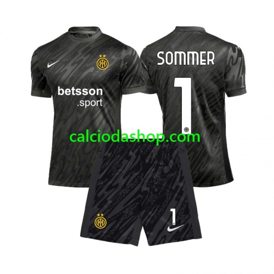 Maglia Portiere Inter Milan Yann Sommer 1 Gara Terza Completo Bambino 2-13 Anni 2024-2025 MC