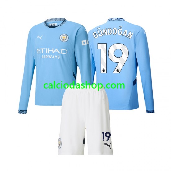 Maglia Manchester City Gundogan 19 Gara Home Completo Bambino 2-13 Anni 2024-2025 ML