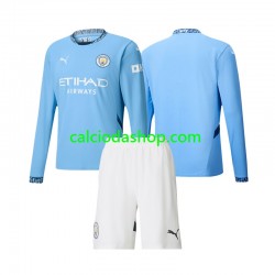 Maglia Manchester City Gara Home Completo Bambino 2-13 Anni 2024-2025 ML