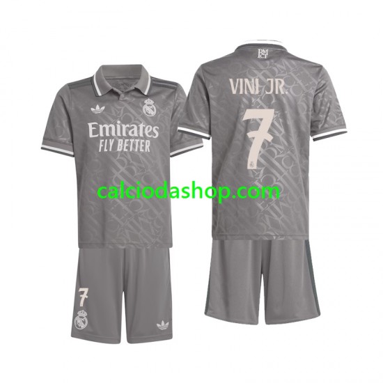 Maglia Real Madrid Vini JR. 7 Gara Terza Completo Bambino 2-13 Anni 2024-2025 MC