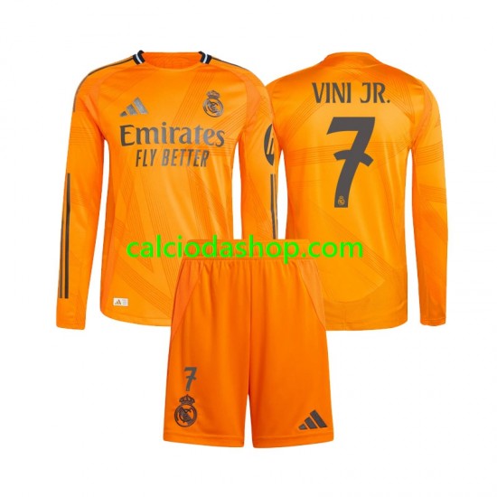 Maglia Real Madrid Vinicius Junior 7 Gara Away Completo Bambino 2-13 Anni 2024-2025 ML