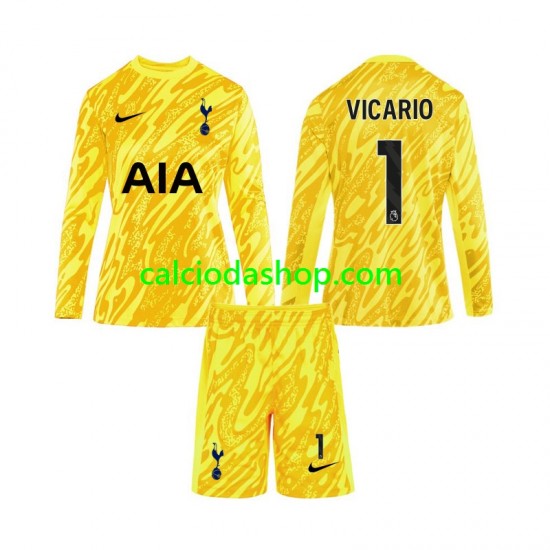 Maglia Portiere Tottenham Hotspur Vicario 1 Gara Home Completo Bambino 2-13 Anni 2024-2025 ML