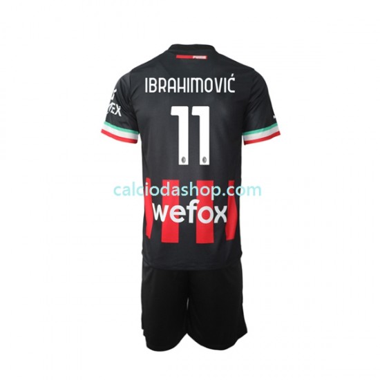 Maglia AC Milan Ibrahimovic 11 Gara Home Completo Bambino 2-13 Anni 2022-2023 MC