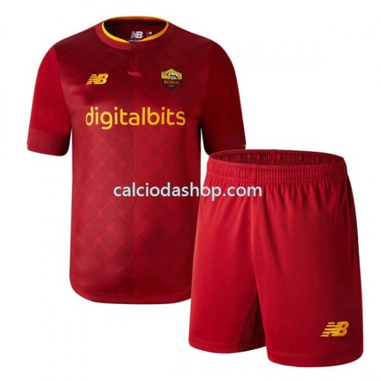 Maglia AS Roma Gara Home Completo Bambino 2-13 Anni 2022-2023 MC