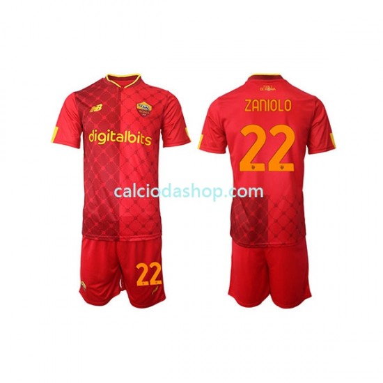 Maglia AS Roma Nicolo Zaniolo 22 Gara Home Completo Bambino 2-13 Anni 2022-2023 MC