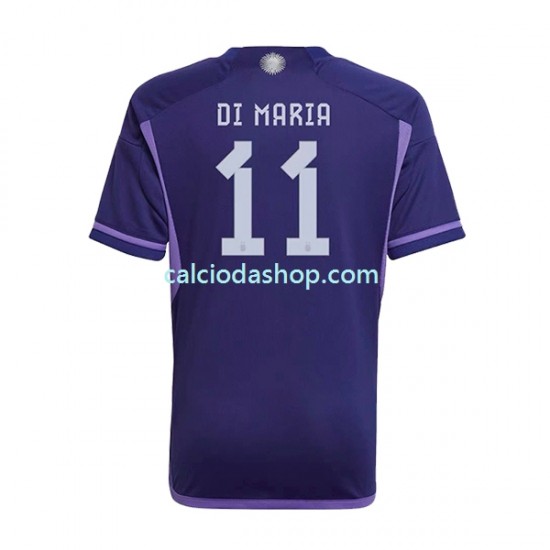 Maglia Argentina Di Maria 11 Gara Away Uomo Mondiali 2022 MC