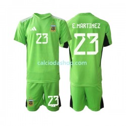 Maglia Portiere Argentina Emiliano Martinez 23 Gara Home Completo Bambino 2-13 Anni Mondiali 2022 MC