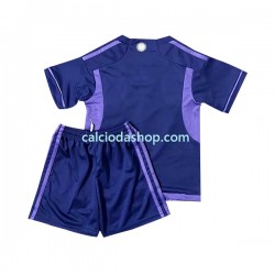 Maglia Argentina Gara Away Completo Bambino 2-13 Anni Mondiali 2022 MC