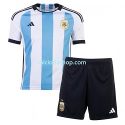 Maglia Argentina Gara Home Completo Bambino 2-13 Anni Mondiali 2022 MC