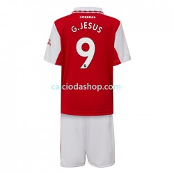 Maglia Arsenal Gabriel Jesus 9 Gara Home Completo Bambino 2-13 Anni 2022-2023 MC