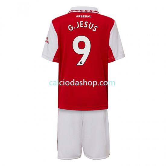 Maglia Arsenal Gabriel Jesus 9 Gara Home Completo Bambino 2-13 Anni 2022-2023 MC