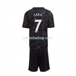 Maglia Arsenal Saka 7 Gara Away Completo Bambino 2-13 Anni 2022-2023 MC