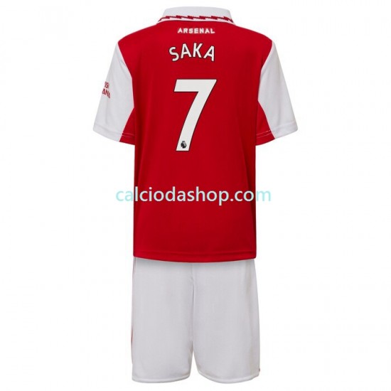 Maglia Arsenal Saka 7 Gara Home Completo Bambino 2-13 Anni 2022-2023 MC