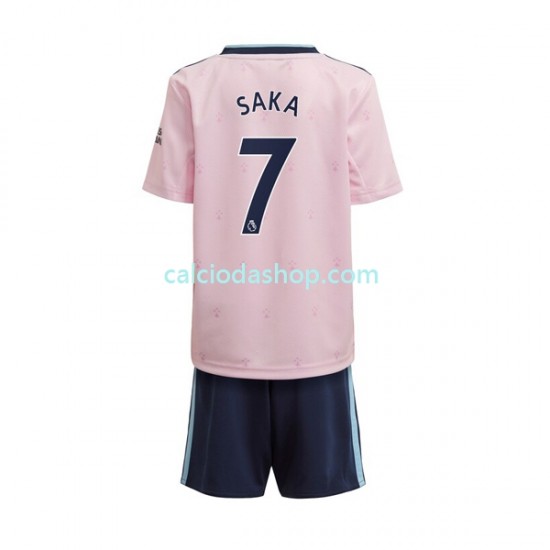 Maglia Arsenal Saka 7 Gara Terza Completo Bambino 2-13 Anni 2022-2023 MC