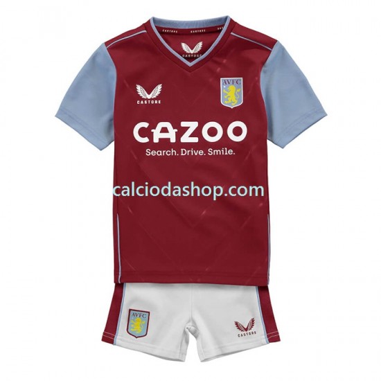 Maglia Aston Villa Gara Home Completo Bambino 2-13 Anni 2022-2023 MC