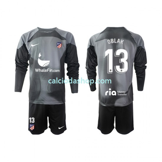 Maglia Portiere Atlético Madrid Jan Oblak 13 Gara Away Completo Bambino 2-13 Anni 2022-2023 ML