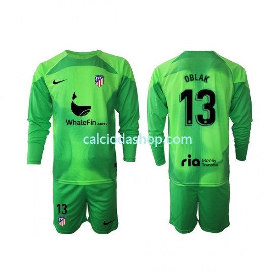 Maglia Portiere Atlético Madrid Jan Oblak 13 Gara Home Completo Bambino 2-13 Anni 2022-2023 ML