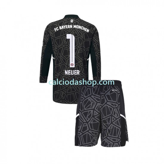 Maglia Portiere FC Bayern München Manuel Neuer 1 Gara Away Completo Bambino 2-13 Anni 2022-2023 ML