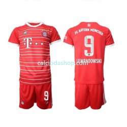 Maglia FC Bayern München Lewandowski 9 Gara Home Completo Bambino 2-13 Anni 2022-2023 MC