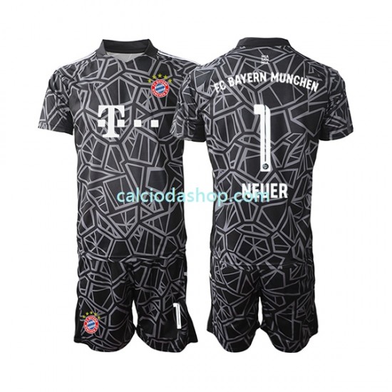 Maglia Portiere FC Bayern München Manuel Neuer 1 Gara Home Completo Bambino 2-13 Anni 2022-2023 MC