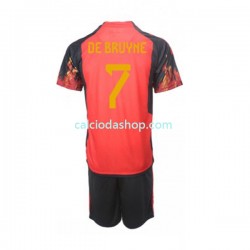 Maglia Belgio De Bruyne 7 Gara Home Completo Bambino 2-13 Anni Mondiali 2022 MC