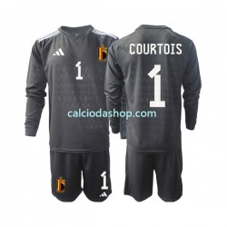 Maglia Portiere Belgio Courtois 1 Gara Away Completo Bambino 2-13 Anni 2022 ML