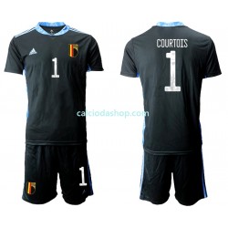 Maglia Portiere Belgio Thibaut Courtois 1 Euro 2020 Gara Home Completo Bambino 2-13 Anni MC