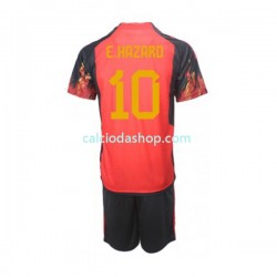 Maglia Belgio Hazard 10 Gara Home Completo Bambino 2-13 Anni Mondiali 2022 MC