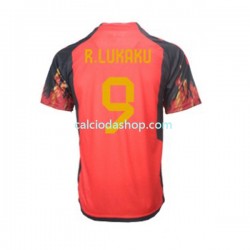 Maglia Belgio Lukaku 9 Gara Home Uomo Mondiali 2022 MC