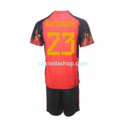 Maglia Belgio Michy Batshuayi 23 Gara Home Completo Bambino 2-13 Anni Mondiali 2022 MC