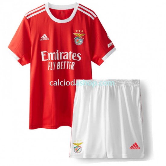 Maglia Benfica Gara Home Completo Bambino 2-13 Anni 2022-2023 MC