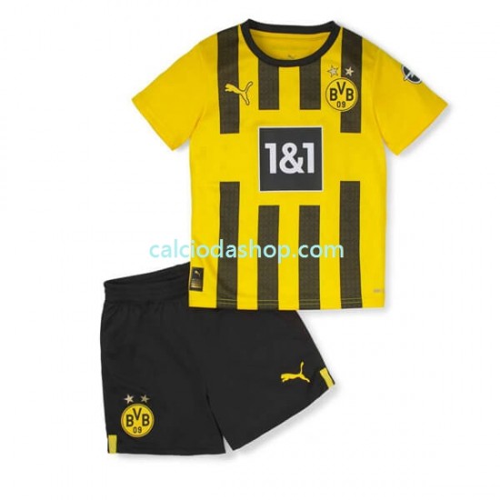 Maglia Borussia Dortmund Gara Home Completo Bambino 2-13 Anni 2022-2023 MC