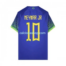 Maglia Brasile Neymar JR 10 Gara Away Uomo Mondiali 2022 MC