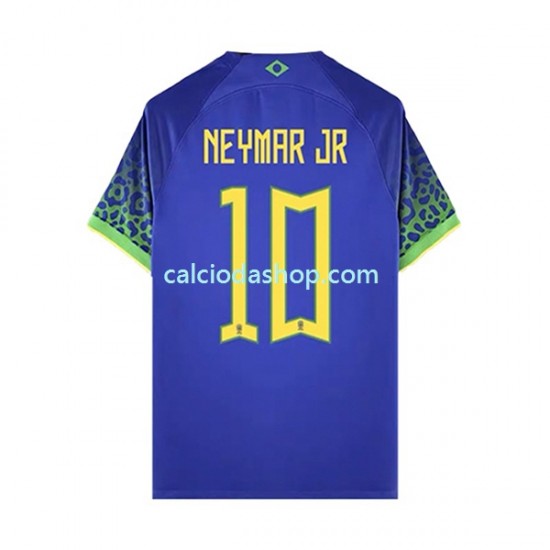 Maglia Brasile Neymar JR 10 Gara Away Uomo Mondiali 2022 MC