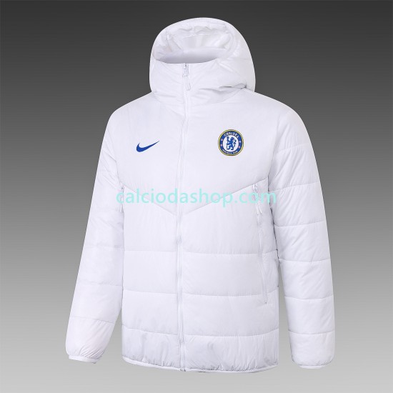 Chelsea Uomo Giacca con Cappuccio Fleece Bianco