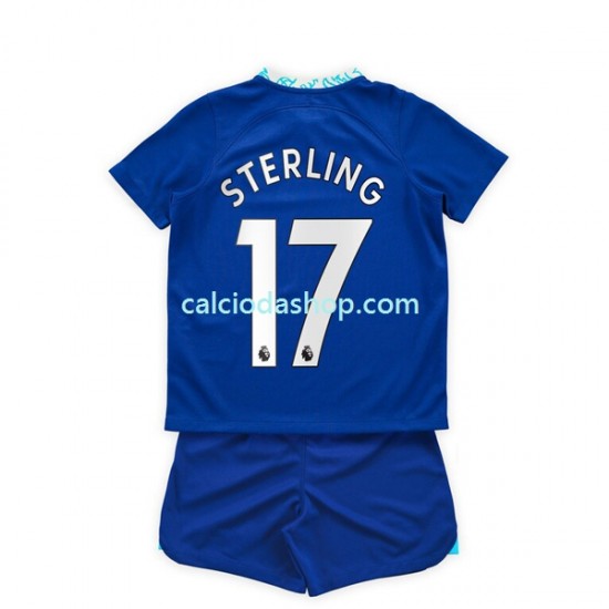 Maglia Chelsea Raheem Sterling 17 Gara Home Completo Bambino 2-13 Anni 2022-2023 MC