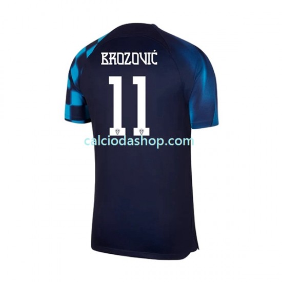 Maglia Croazia Brozovic 11 Gara Away Uomo Mondiali 2022 MC